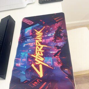 Neon City Pattern Long Mouse Pad Anti-Slip Gaming Desk Mat